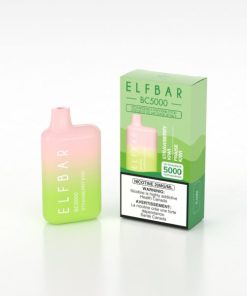 Order THC Vapes in Rochdale, The Strawberry Kiwi Elf Bar BC5000 vape mixes exotic kiwi and summer strawberry vape flavors.