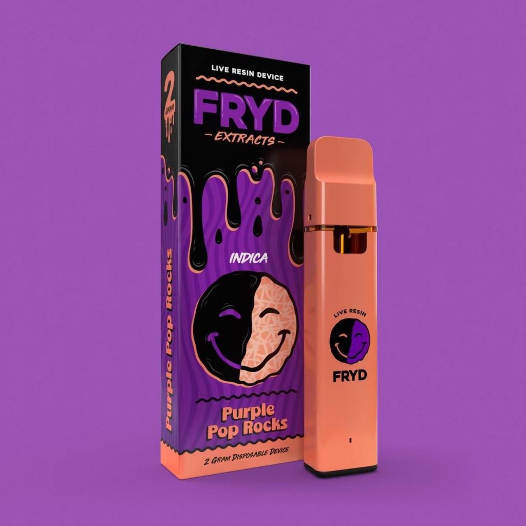 Order THC Vapes in Cardiff, Purple Pop rocks is one of the more in demand flavors from fryd extracts. It is made from the purple pop rocks strain.