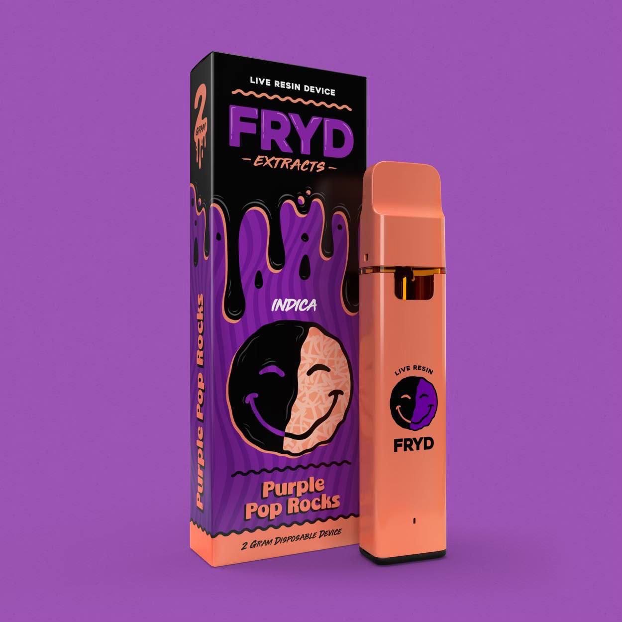 Order THC Vapes in Cardiff, Purple Pop rocks is one of the more in demand flavors from fryd extracts. It is made from the purple pop rocks strain.