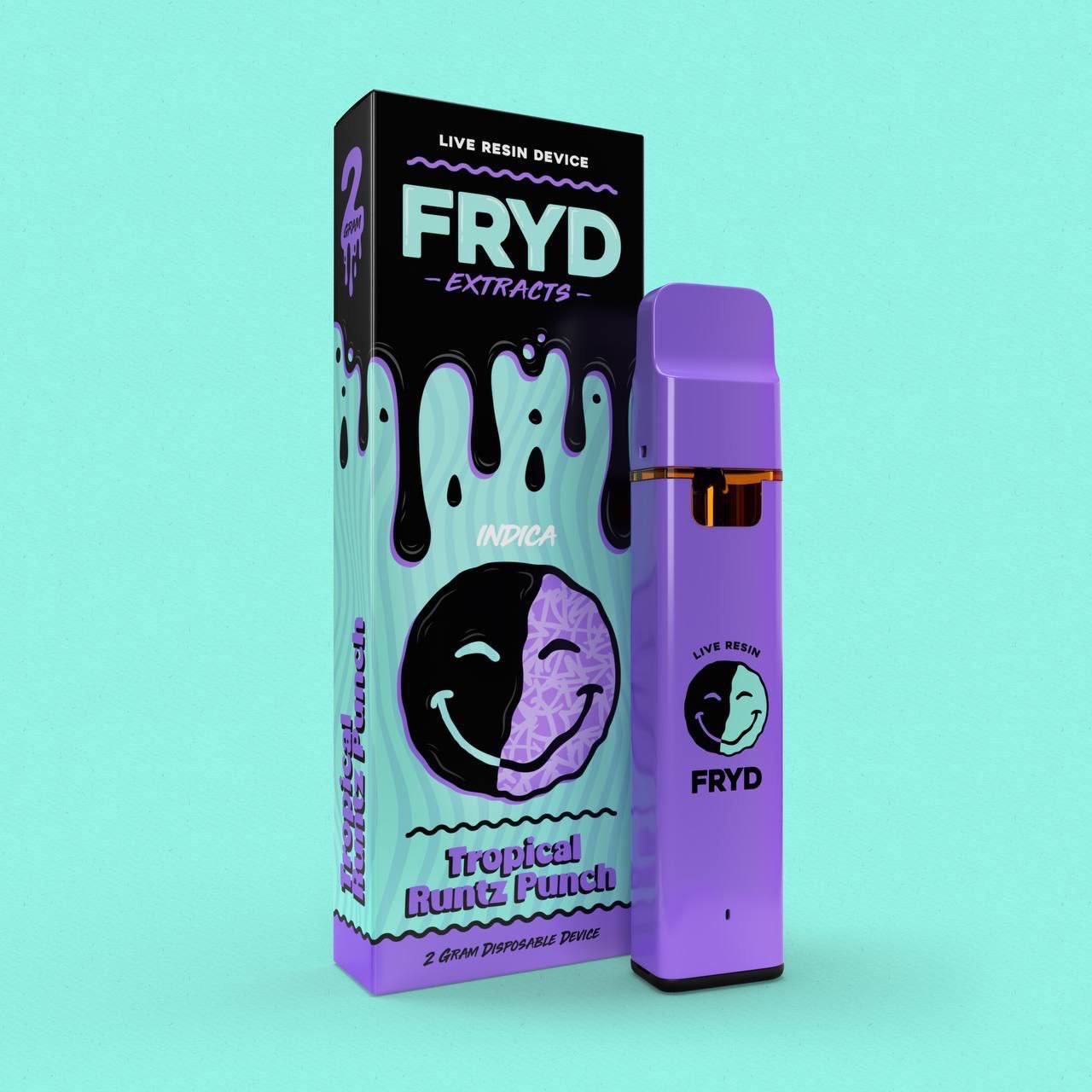 Order THC Vapes in Sheffield, Tropical Runtz Punch is an amazing flavor from the fryd extract family, this flavor is an indica flavor.