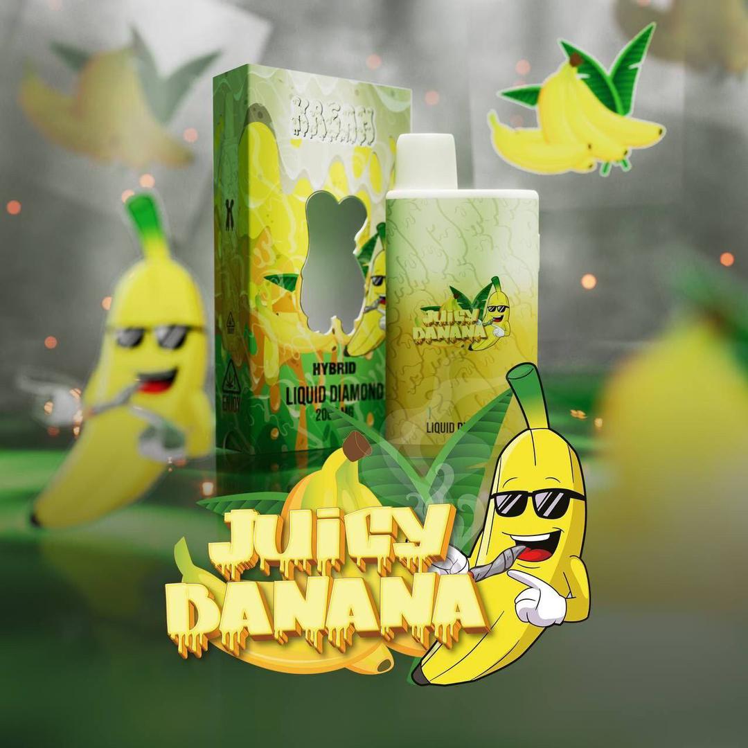 Order THC Vapes in York ,Juicy Banana is a dominant hybrid strain by KREAM Carts Brand. This strain is known for its fruity aroma and uplifting effects.